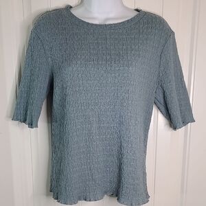 Sanctuary Textured Gray Short Sleeve Top